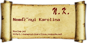 Neményi Karolina névjegykártya